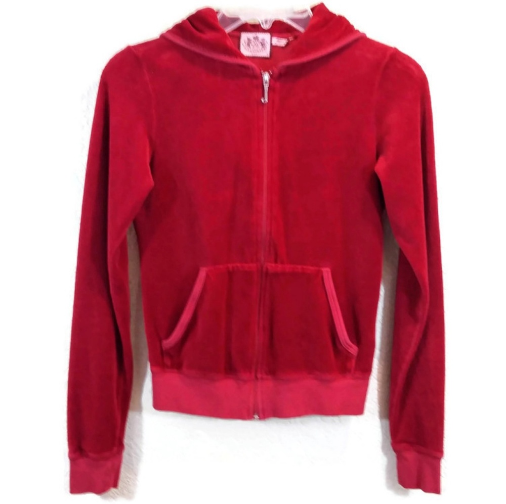 Juicy Couture Red Velvet Athletic Track Jacket